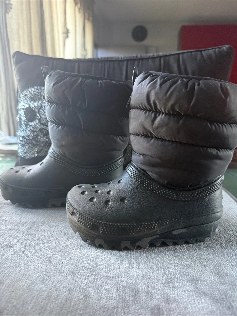 CROCS Black Puffer Clog Boots